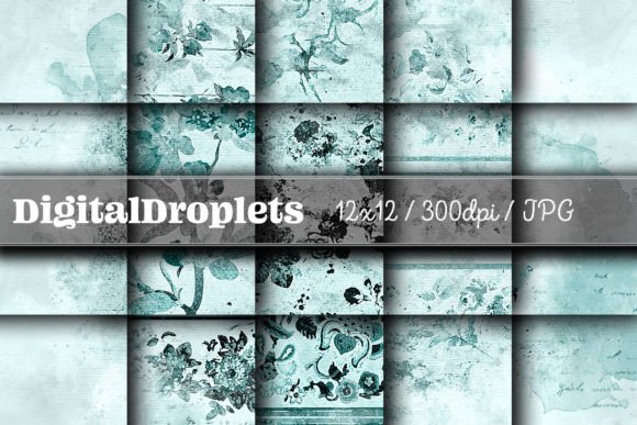 Circled Watercolor Flowers Vol. 1: Vintage Paper Set