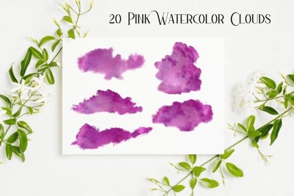 Designing with Dreamy Pink Watercolor Clouds
