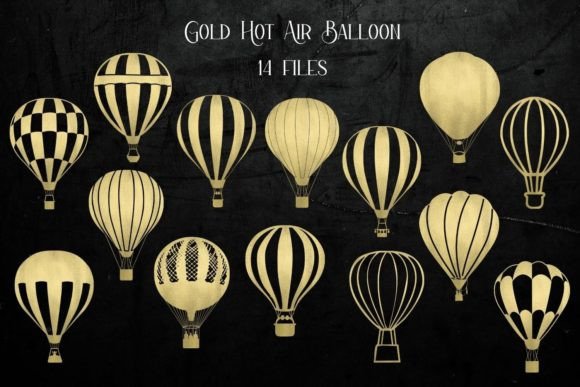 Gold Hot Air Balloon Clipart: Elevate Your Designs